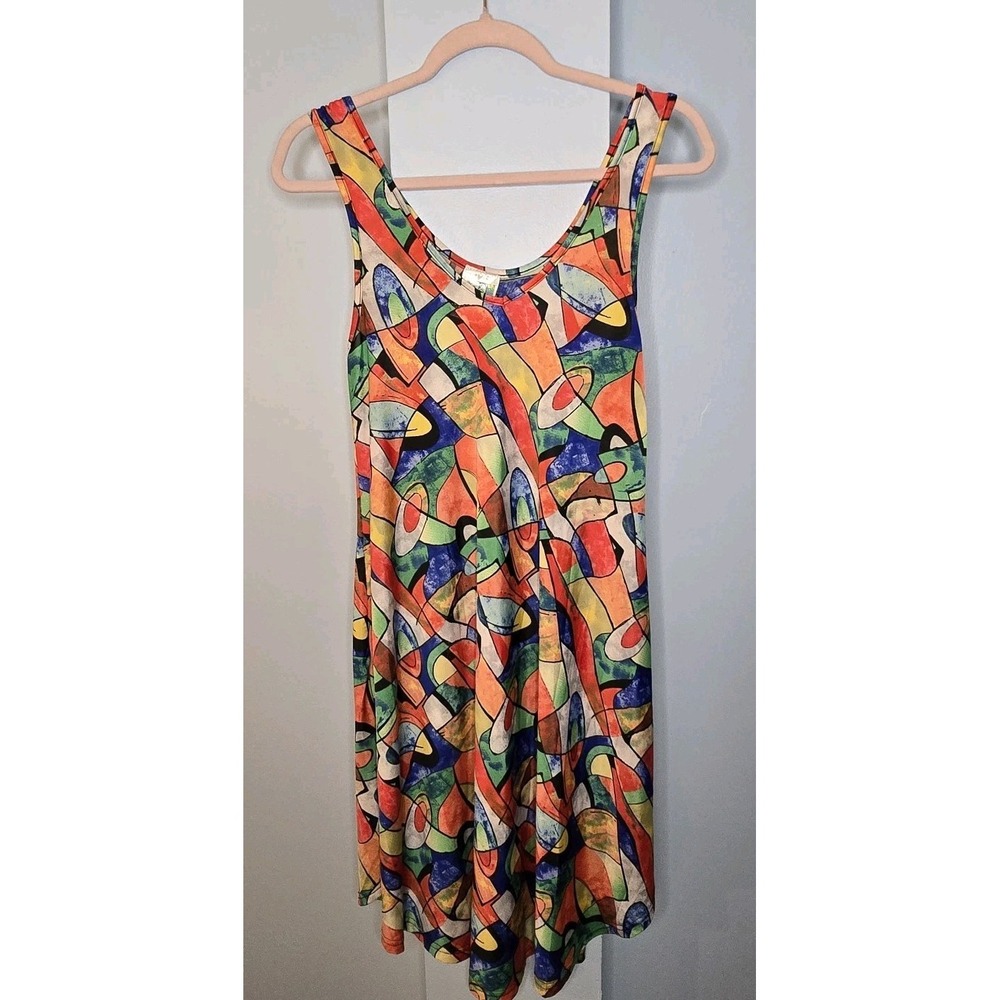 India Boutique Swim Coverup‎ V-Neck Dress Silky Geometric One Size